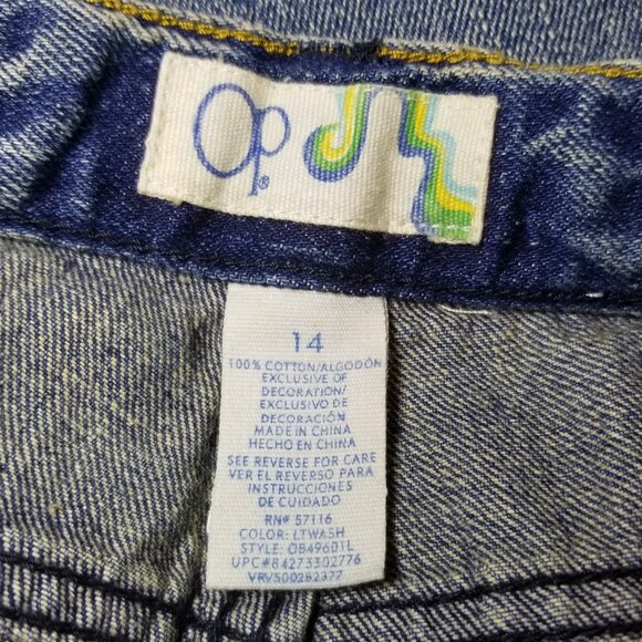 OP Jeans Youth 14 Bootcut Blue Baggy Fit Denim Wide Leg Skater Y2K Retro Vintage - Picture 9 of 10